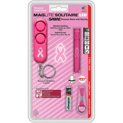Mag-Lite Solitaire LED + SABRE Personal Alarm with Keyring | V0000832 •